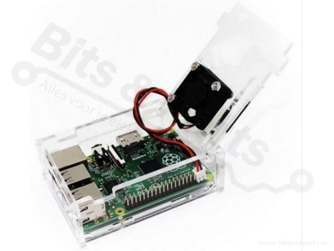 Behuizing / Case Raspberry Pi B+/2/3 acryl helder incl. koelfan